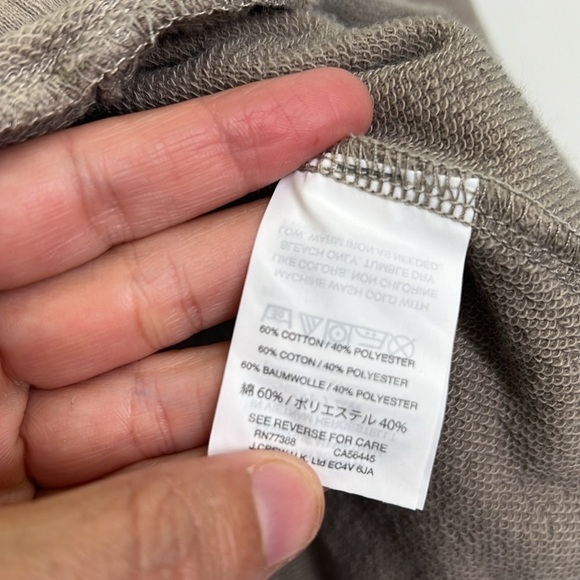 Madewell - Light Grey Crewneck Rolled Hem Crop Long Sleeve Sweatshirt Size XS - Picture 8 of 10